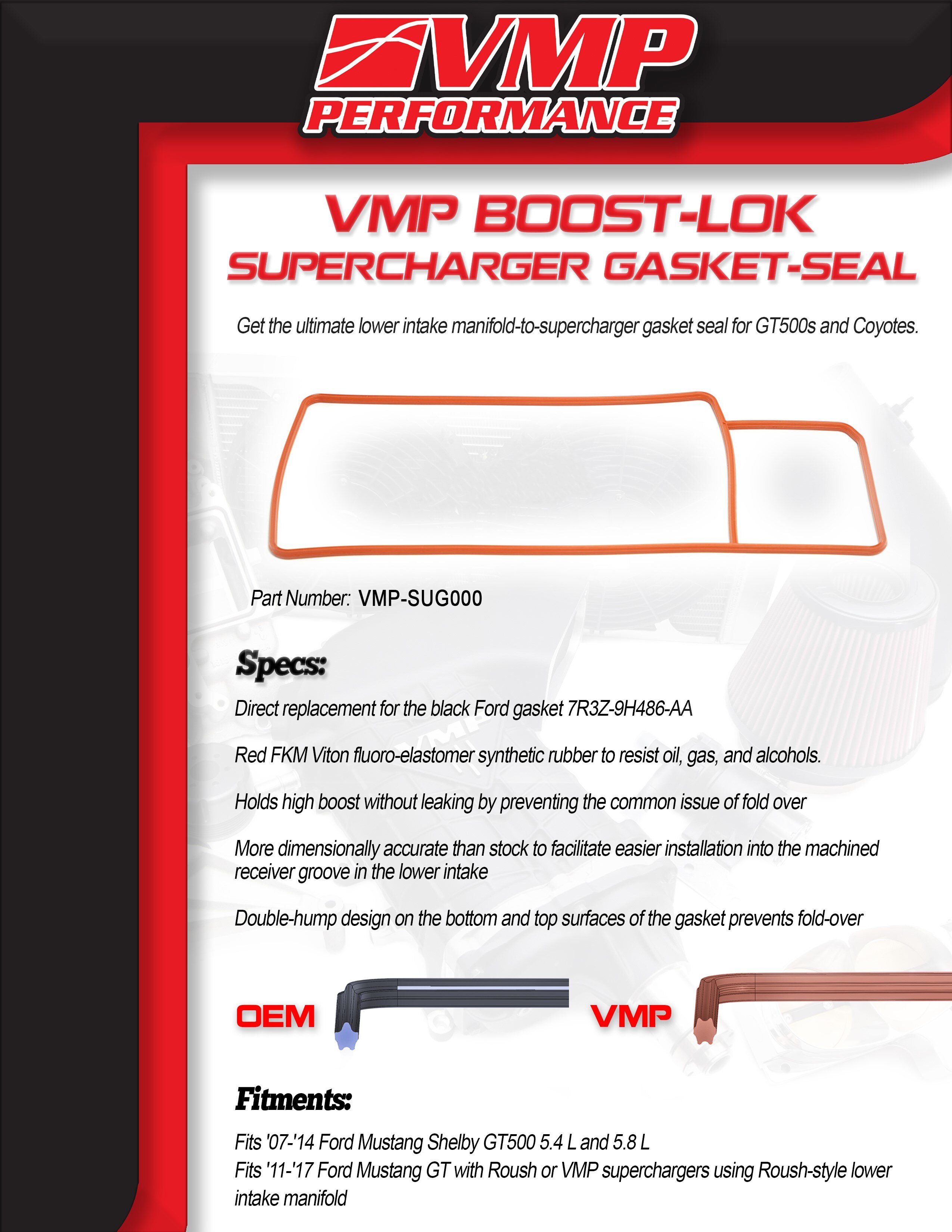VMP Boost-Lok Supercharger Gasket Seal '07-14 GT500 & '11-17